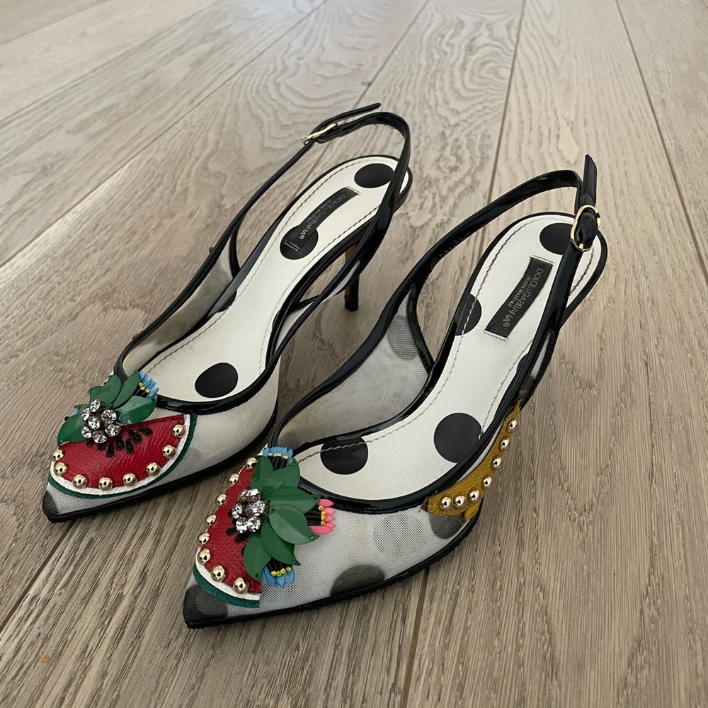 Dolce & Gabbana fruit embellished kitten heel